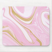 Roze & Gouden Swirl Mousepad - Esthetische Kantoor Muismat (Voorkant)
