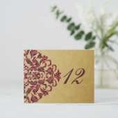 Roze gouden tafel nummers briefkaarten (Staand voorkant)