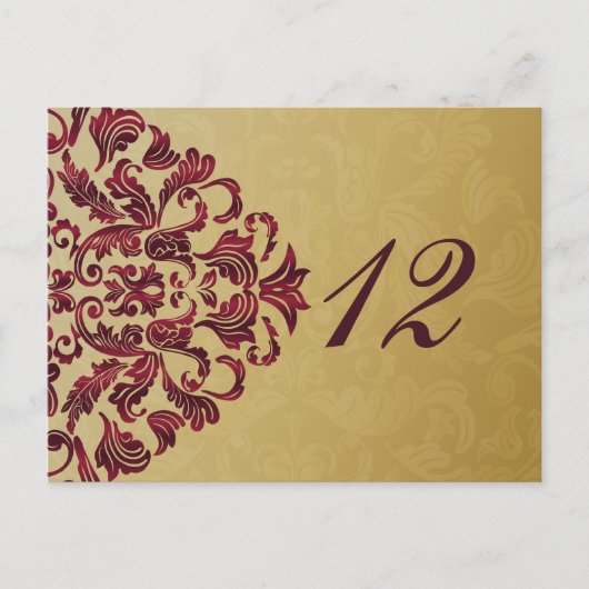 Roze gouden tafel nummers briefkaarten (Voorkant)
