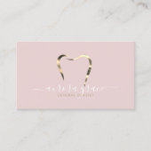 Roze gouden tandheelkundige elegantie visitekaartje (Voorkant)