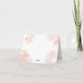 Roze Gouden Teddy Beer Ballon Baby Meisje Dank U Bedankkaart (Achterkant)