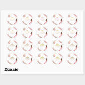 Roze Gouden Tiara Bloem Vlinders Sticker (Vel)