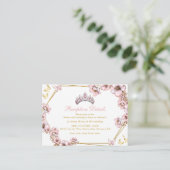 Roze Gouden Tiara Vlinder Enclosure Kaart (Staand voorkant)