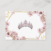 Roze Gouden Tiara Vlinder Enclosure Kaart (Achterkant)