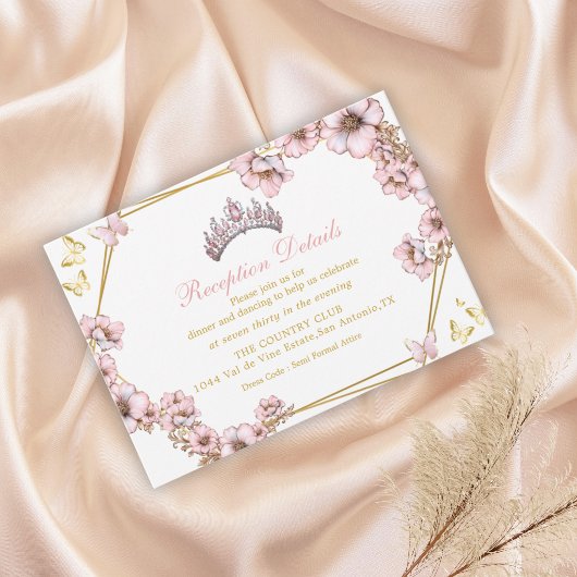 Roze Gouden Tiara Vlinder Enclosure Kaart
