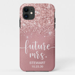 Roze Gouden Toekomstige Mevrouw Glitter Hoesje-Cas Case-Mate iPhone Case