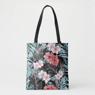 Roze Gouden Tropische Botanische Aloha Ananas Chic Tote Bag
