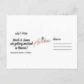 Roze Gouden Tropische Elegante Botanische Bewaar d Aankondigingskaart (Achterkant)