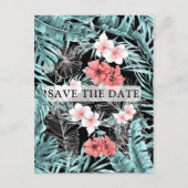 Roze Gouden Tropische Elegante Botanische Bewaar d Aankondigingskaart (Voorkant)