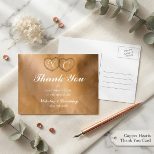 Roze Gouden Trouw Dank Je Lace Hart Ansichtkaart Briefkaart