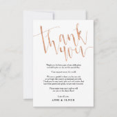 Roze Gouden Trouw Dankkaart Kaart (Voorkant)