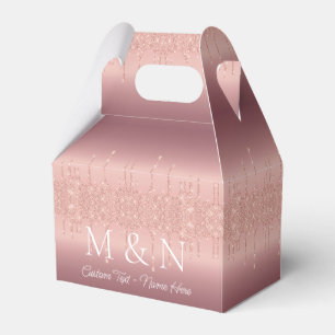 Roze Gouden Trouw Favor- of Cadeau dozen Met Perso Bedankdoosjes
