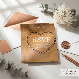 Roze Gouden Trouw RSVP Kant Hart Frame Kaartje