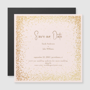 Roze & Gouden Trouw Save Our Date Magnetische Uitnodiging