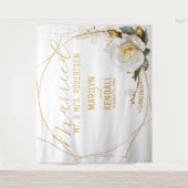 Roze Gouden Trouwachtergrond Wandkleed (Voorkant)
