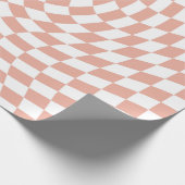 Roze Gouden Trouwcollectie Geruit Cadeaupapier (Hoek)