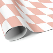 Roze Gouden Trouwcollectie Geruit Geruit Cadeaupapier (Rol Hoek)