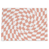 Roze Gouden Trouwcollectie Geruit Geruit Groot Cadeauzakje (Voorkant)