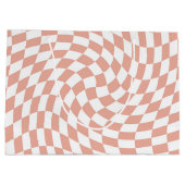 Roze Gouden Trouwcollectie Geruit Geruit Groot Cadeauzakje (Achterkant)