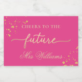 Roze Gouden Trouwfeest Sparkling Wine Favor L Sparkling Wijnetiket (Enkel label)