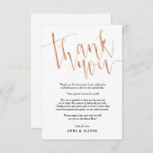 Roze Gouden Trouwkaart Bedankje Kaart (Voorkant / Achterkant)