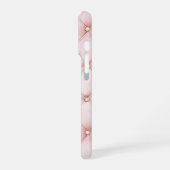 Roze Gouden Tufts Bruine Boog iPhone Hoesje (Linkerkant)