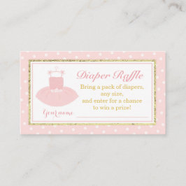 Roze & Gouden Tutu Baby shower Luier Raffle Ticket Informatiekaartje