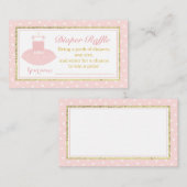 Roze & Gouden Tutu Baby shower Luier Raffle Ticket Informatiekaartje (Voorkant / Achterkant)