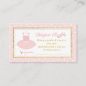 Roze & Gouden Tutu Baby shower Luier Raffle Ticket Informatiekaartje (Voorkant)