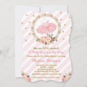 Roze Gouden Tutu Baby Shower Uitnodiging Ballerina (Voorkant)