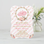 Roze Gouden Tutu Baby Shower Uitnodiging Ballerina (Staand voorkant)