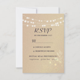 Roze Gouden Typografie Bruiloft RSVP Kaartje