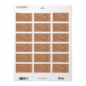 Roze & Gouden Uilen & Buck Adreslabel Etiket (Full Sheet)