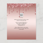Roze Gouden Uitdruppelende Glitter Moderne Trouw U Flyer (Achterkant)