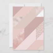 Roze gouden uitnodiging, Baby, Bruidsmeisje, Diner Kaart (Achterkant)