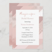 Roze Gouden Uitnodiging, Bruiloft, Baby, Verjaarda Kaart (Voorkant / Achterkant)