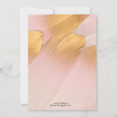 Roze & Gouden Veren Bruidsuitnodiging Kaart (Achterkant)