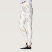 Roze gouden veren leggings (Links)