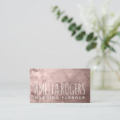 Roze Gouden Verf Metallic Visitekaartje (Staand voorkant)