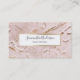 Roze gouden verfmarmer met kalligrafie visitekaartje