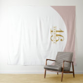 Roze Gouden Verjaardag Aangepaste Boog Foto Achter Wandkleed (In Situ (horizontaal))