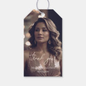 Roze Gouden Verjaardag Bedankt Cadeaulabel (Voorkant)