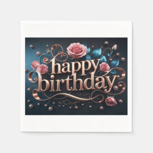 Roze gouden verjaardag luxe elegant extravagant servet