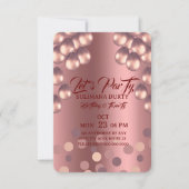 Roze Gouden Verjaardags Uitnodiging Template: Late (Voorkant)