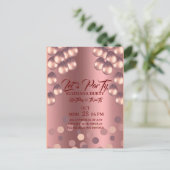 Roze Gouden Verjaardags Uitnodiging Template: Late (Staand voorkant)
