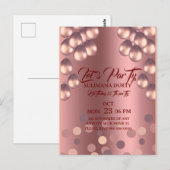 Roze Gouden Verjaardags Uitnodiging Template: Late (Voorkant / Achterkant)