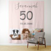 Roze gouden verjaardagsfeest foto wandkleed (In situ)