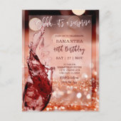 Roze Gouden Verjaardagsfeest Surprise Briefkaart (Voorkant)