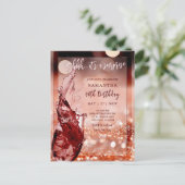 Roze Gouden Verjaardagsfeest verrassing Briefkaart (Staand voorkant)