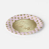 Roze gouden verjaardagsfeestje papieren bordje (Gekanteld)